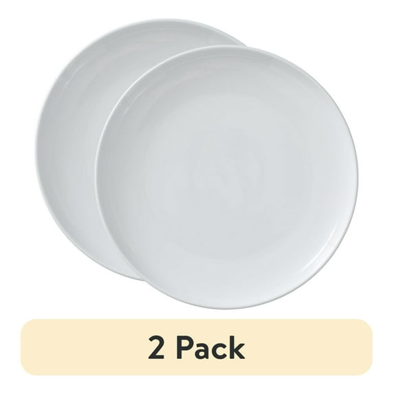 Vivian Porcelain Dinner Plates (2 Pack) - 10.5 Inch Classic White Dinnerware - Microwave & Dishwasher Safe - Durable Porcelain Plates for Everyday Use & Dinner Parties