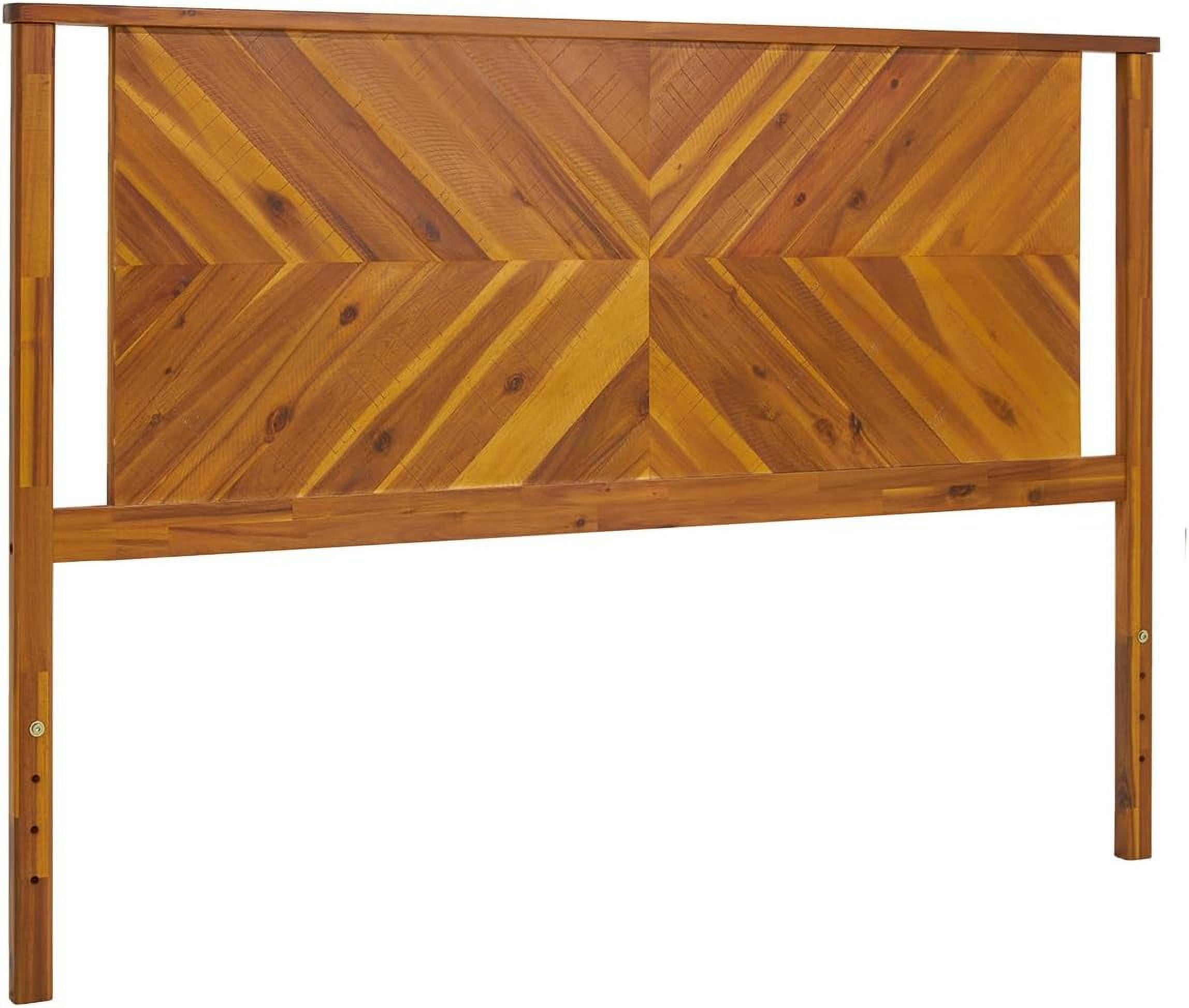 Vivian Queen Headboard ONLY, Rustic & Scandinavian Style with Solid Acacia Wood, Easy Assembly, Rustic Golden Brown