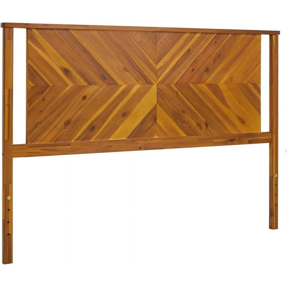 Vivian Queen Headboard ONLY, Rustic & Scandinavian Style with Solid Acacia Wood, Easy Assembly, Rustic Golden Brown