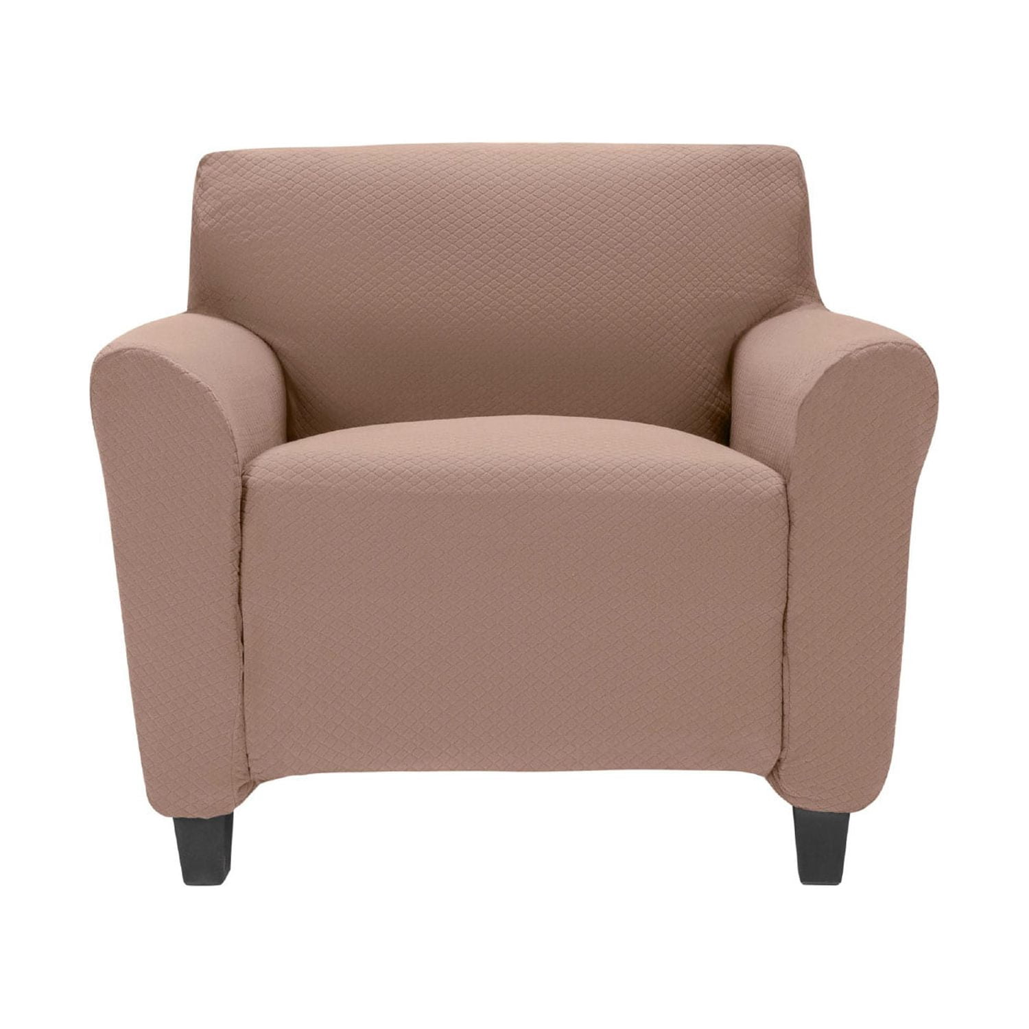 Vivian Stretch Diamond Living Room Chair Cover, Taupe, 96.5x23.6 Inches ...