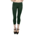 thumbnail image 1 of Vivian's Fashions Capri Leggings - Cotton, Junior Size (Green, 1X), 1 of 3