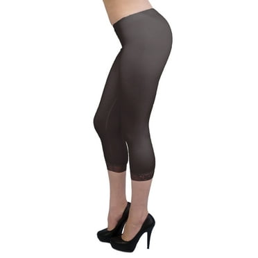 Vivian's Fashions Capri Leggings - Cotton, Lace Trim (Junior/Junior Plus Sizes)