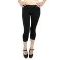 thumbnail image 1 of Vivian's Fashions Capri Leggings - Cotton, Misses Size (Black, 3X), 1 of 3