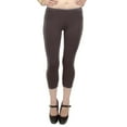 thumbnail image 1 of Vivian's Fashions Capri Leggings - Cotton, Misses Size (Brown, 3X), 1 of 2