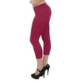 thumbnail image 1 of Vivian's Fashions Capri Leggings - Cotton, Misses Size (Burgundy, M), 1 of 3