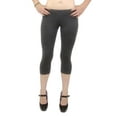thumbnail image 1 of Vivian's Fashions Capri Leggings - Cotton, Misses Size (Charcoal, L), 1 of 3