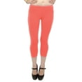 thumbnail image 1 of Vivian's Fashions Capri Leggings - Cotton, Misses Size (Coral, M), 1 of 3