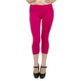thumbnail image 1 of Vivian's Fashions Capri Leggings - Cotton, Misses Size (Fuchsia, 3X), 1 of 3