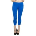 thumbnail image 1 of Vivian's Fashions Capri Leggings - Cotton, Misses Size (Royal Blue, S), 1 of 3