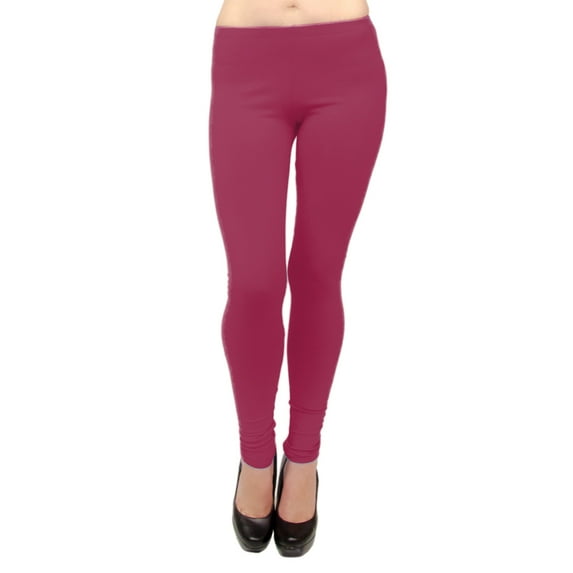 Vivian's Fashions Extra Long Leggings - Cotton, Misses Size (Burgundy, 2X)