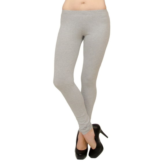 Vivian's Fashions Extra Long Leggings - Cotton, Misses Size (Grey, 4X)
