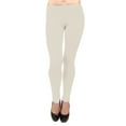 thumbnail image 1 of Vivian's Fashions Extra Long Leggings - Cotton, Misses Size (Ivory, 1X), 1 of 3