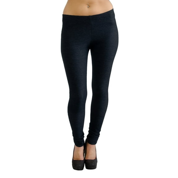 Vivian's Fashions Extra Long Leggings - Knit Denim, Misses Size (Black, 4X)