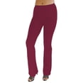 thumbnail image 1 of Vivian's Fashions Flare Bottom Pants, Junior Size (Burgundy, Medium), 1 of 3