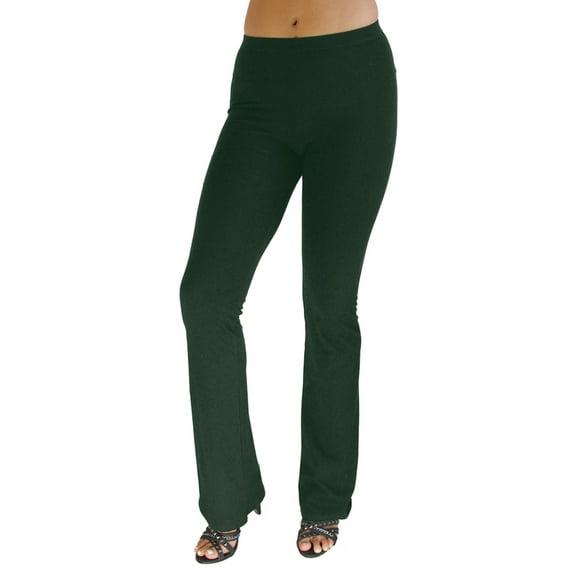 Vivian's Fashions Flare Bottom Pants, Junior Size (Green, Small)