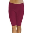 thumbnail image 1 of Vivian's Fashions Legging Shorts - Biker Length, Misses Size (Burgundy, XS), 1 of 3