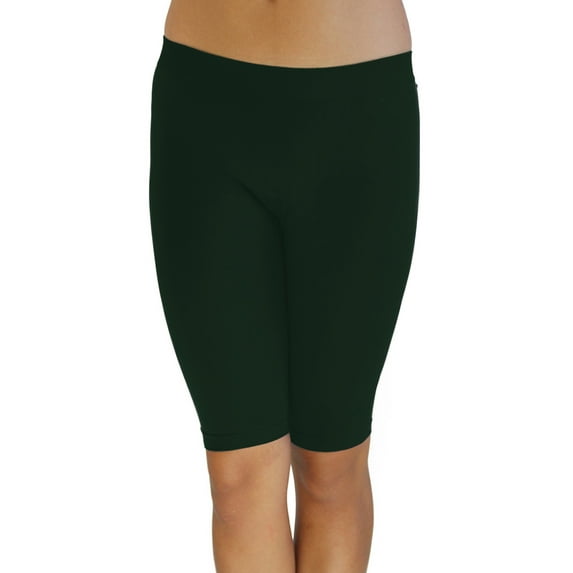 Vivian's Fashions Legging Shorts - Biker Length, Misses Size (Green, 2X)