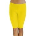 thumbnail image 1 of Vivian's Fashions Legging Shorts - Biker Length, Misses Size (Yellow, 1X), 1 of 3