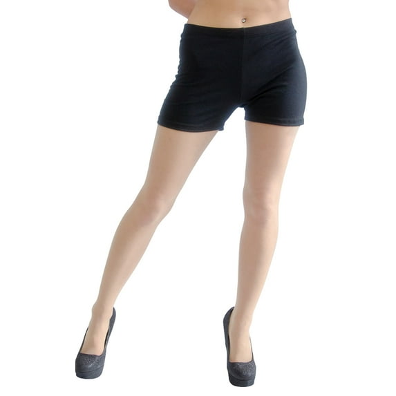 Vivian's Fashions Legging Shorts - Cotton, Misses Size (Black, 3X)