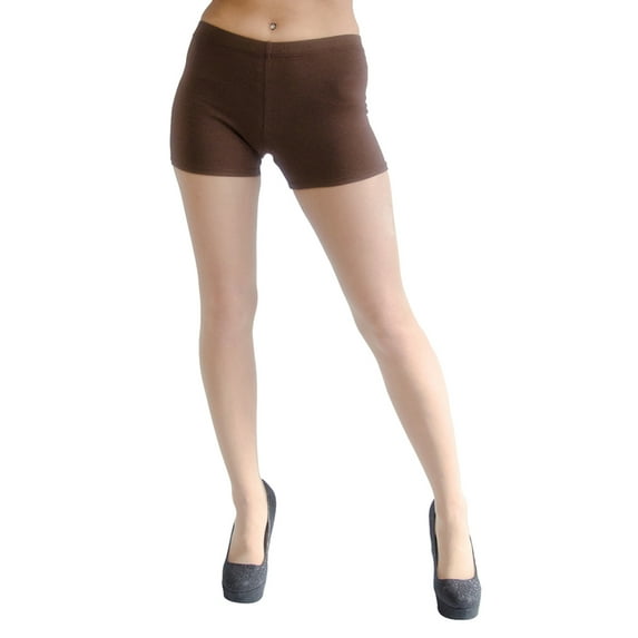 Vivian's Fashions Legging Shorts - Cotton, Misses Size (Brown, 2X)