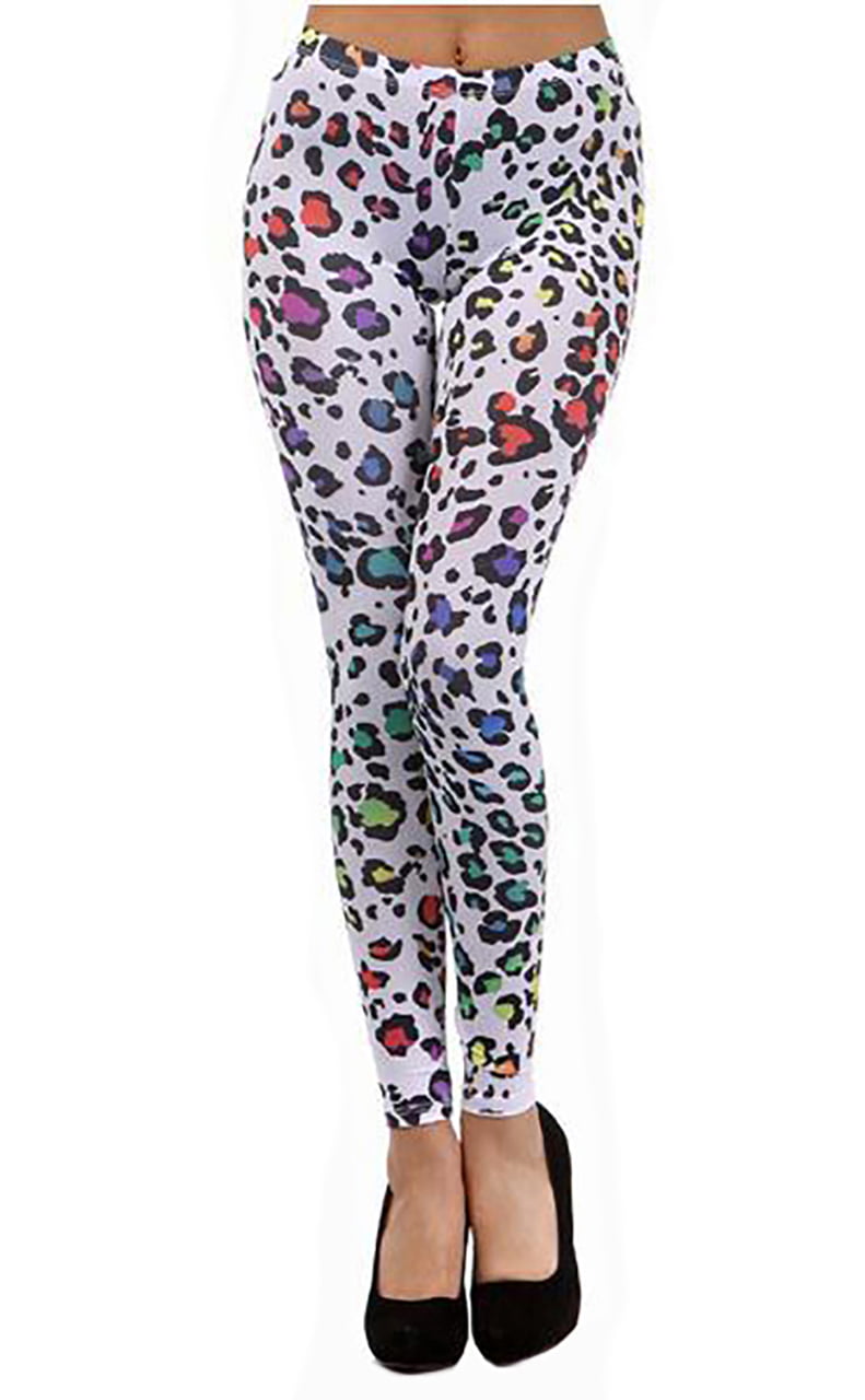 Vivian's Fashions Long Leggings - Color Leopard Print, Junior Size