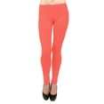thumbnail image 1 of Vivian's Fashions Long Leggings - Cotton, Junior Size (Coral, Medium), 1 of 3
