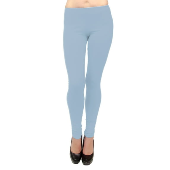 Vivian's Fashions Long Leggings - Cotton, Junior Size (Lt Blue, 2X)