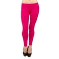 thumbnail image 1 of Vivian's Fashions Long Leggings - Cotton, Misses Size (Fuchsia, M), 1 of 3
