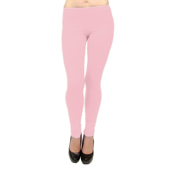 Vivian's Fashions Long Leggings - Cotton, Misses Size (Pink, XXS)