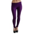 thumbnail image 1 of Vivian's Fashions Long Leggings - Cotton, Misses Size (Purple, M), 1 of 3