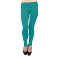thumbnail image 1 of Vivian's Fashions Long Leggings - Cotton, Misses Size (Teal, 2X), 1 of 3