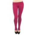thumbnail image 1 of Vivian's Fashions Long Leggings - Cotton/Stirrup, Misses Size (Fuchsia, XS), 1 of 3