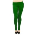 thumbnail image 1 of Vivian's Fashions Long Leggings - Cotton/Stirrup, Misses Size (Green, S), 1 of 3