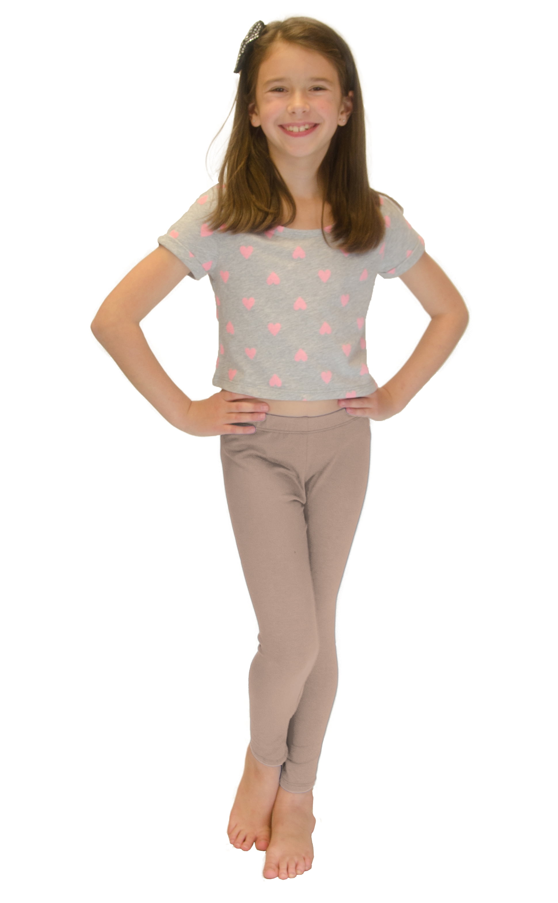 Vivian's Fashions Long Leggings - Girls, Cotton (Pink, Small) 