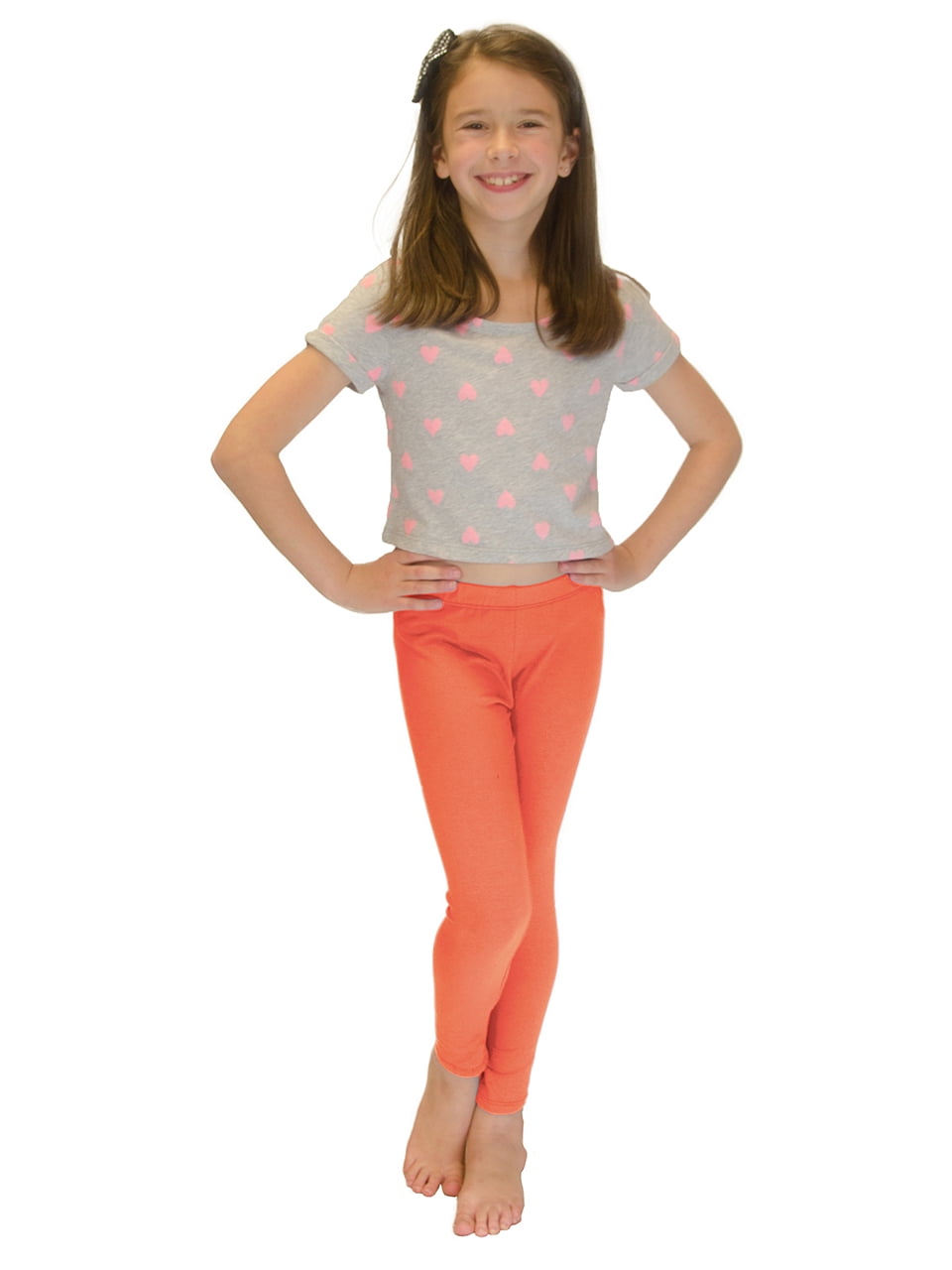 Vivian's Fashions Long Leggings - Girls, Cotton (Beige, X-Large) 