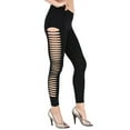 thumbnail image 1 of Vivian's Fashions Long Leggings - Side Slashed, Junior Size (Black, Large), 1 of 4