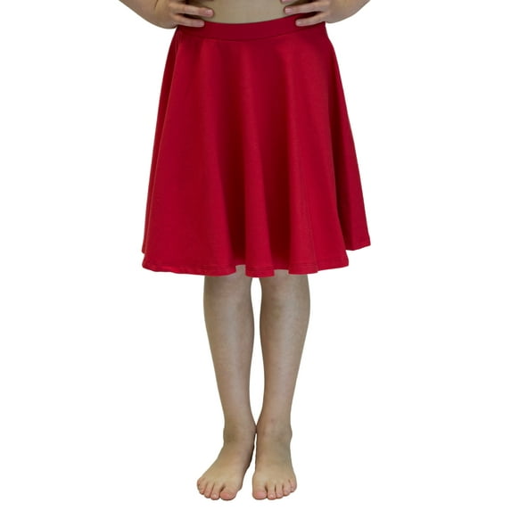 Vivian's Fashions Skirts - Girls, Cotton, Long, Circle (Red, Medium)