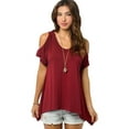 thumbnail image 1 of Vivian's Fashions Top - Bare Shoulder, Short Sleeve (Burgundy, 2X), 1 of 3
