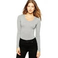 thumbnail image 1 of Vivian's Fashions Top - Bodysuit, Cotton, Long Sleeve, Junior Size (Fuchsia, Lg), 1 of 4