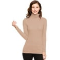 thumbnail image 1 of Vivian's Fashions Top - Turtle Neck Top (Beige, Small), 1 of 3