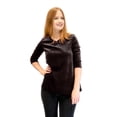 thumbnail image 1 of Vivian's Fashions Top - Velour V-Neck 3/4 Sleeve Top, 1 of 5