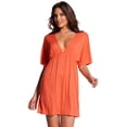 thumbnail image 1 of Vivian's Fashions Tunic V-Neck Cover Up (Black, Small), 1 of 1