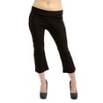 thumbnail image 1 of Vivian's Fashions Yoga Pants - Capri, Misses Size (Brown, 2X), 1 of 4
