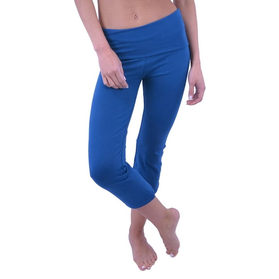 Vivian's Fashions Yoga Pants - Capri, Misses Size (Teal, 4X)