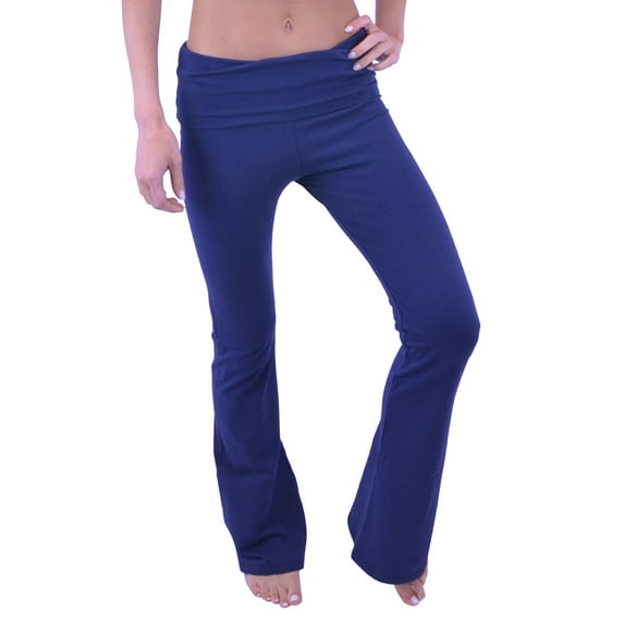 Vivian's Fashions Yoga Pants - Extra Long, Misses Size (Navy, XXS)