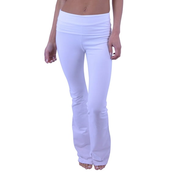 Vivian's Fashions Yoga Pants - Extra Long, Misses Size (White, 4X)
