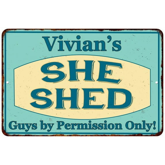 Vivian's SHE SHED Metal Sign Wall Decor Gift 8x12 208120039187