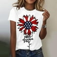 thumbnail image 1 of Vivianyo HD American Flag T-Shirt For Women Summer 2024 Vacation Casual Print 4Th Of July Clothes Patriotic Graphic Tees Tops Loose Round Neck Boho Short Sleeve Shirts Comfy Tunic Clothes, 1 of 4