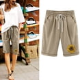 thumbnail image 1 of Vivianyo HD Bermuda Shorts for Women Plus Size Clearance Summer Printed Five Points Large Size Cotton Linen Pants Casual Loose Pants Shorts, 1 of 3