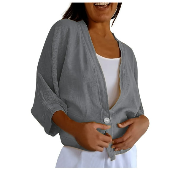 Vivianyo HD Casual Women's Long-Sleeve T-Shirt Womens Casual Solid Color Fashion Loose Blouses V-neck Buttons Long Sleeves Blouses